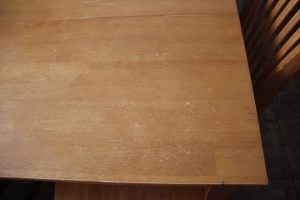 scratched table